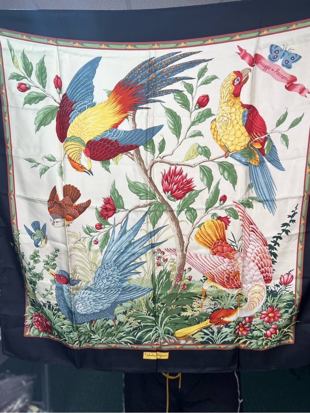 Ferragamo Birds & Flowers Silk Scarf